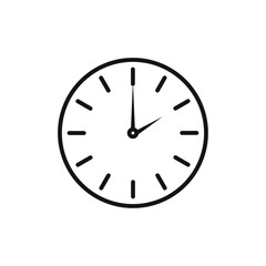 Clock two icon Isolated flat vector in outline