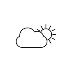 Cloud sun icon Isolated flat vector in outline