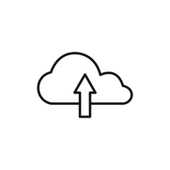 Cloud upload icon Isolated flat vector in outline