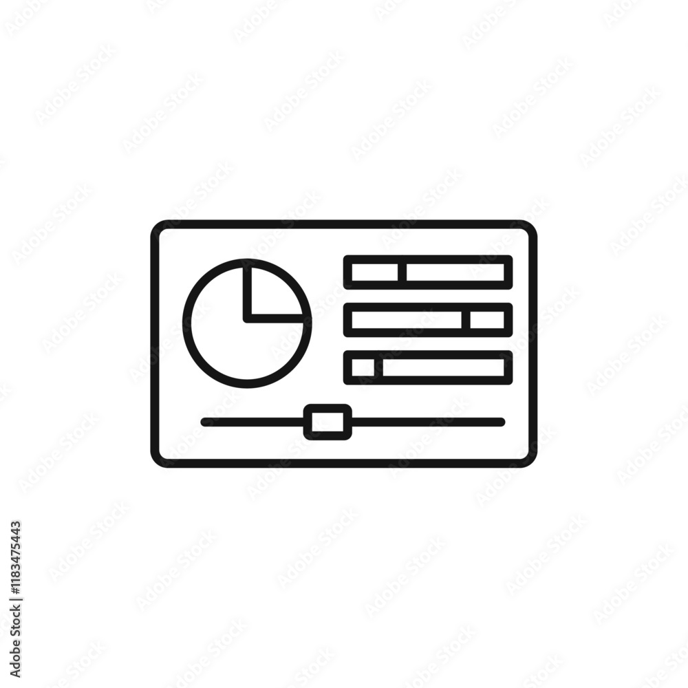 Poster control panel icon isolated flat vector in outline