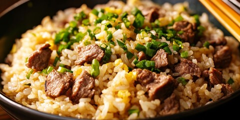 Delicious self cooking fast food featuring rice and beef, offering a quick and satisfying meal option. Enjoy the convenience of self cooking fast food that highlights rice with savory beef.