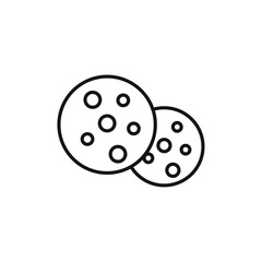 Cookie icon Isolated flat vector in outline