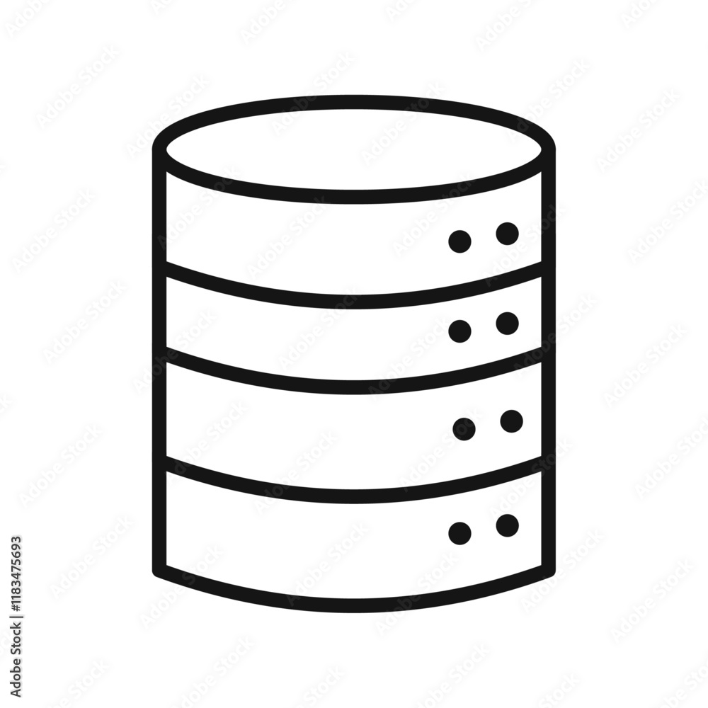 Poster database icon isolated flat vector in outline