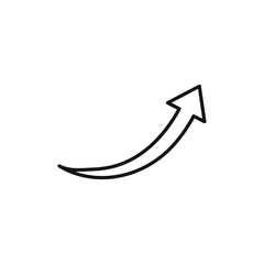 Curved arrow icon Isolated flat vector in outline