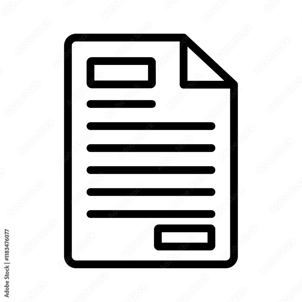 Poster document icon isolated flat vector in outline