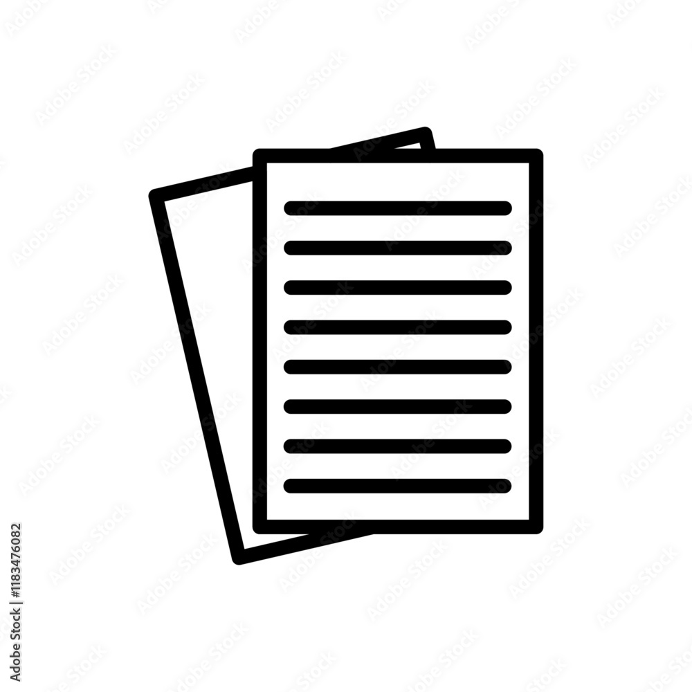 Poster documents icon isolated flat vector in outline