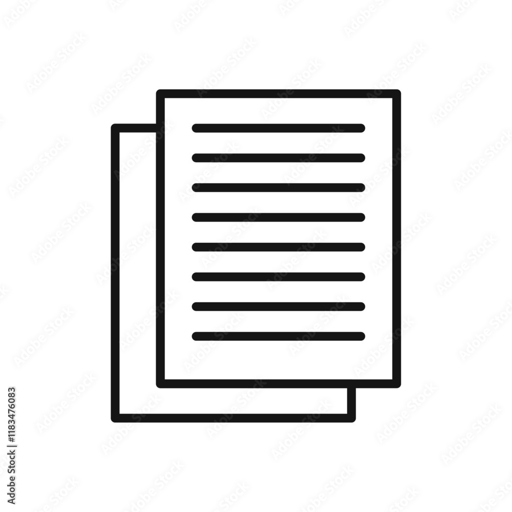 Poster document icon isolated flat vector in outline