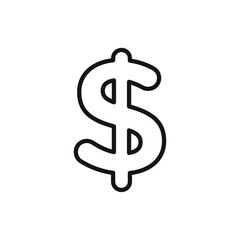 Dollar icon Isolated flat vector in outline