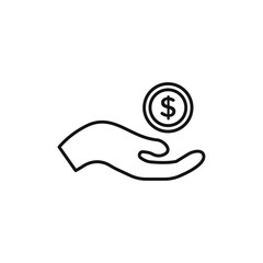 Obraz premium Donate icon Isolated flat vector in outline