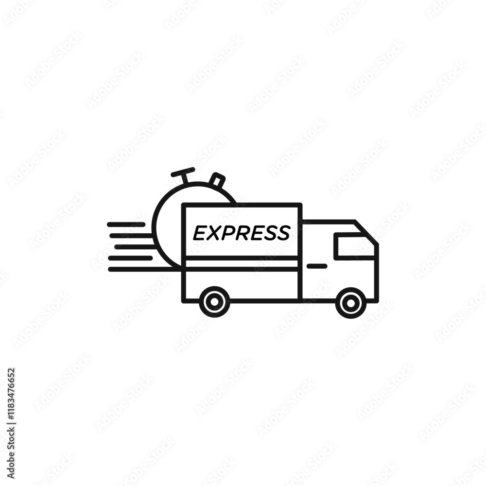 Poster express icon isolated flat vector in outline