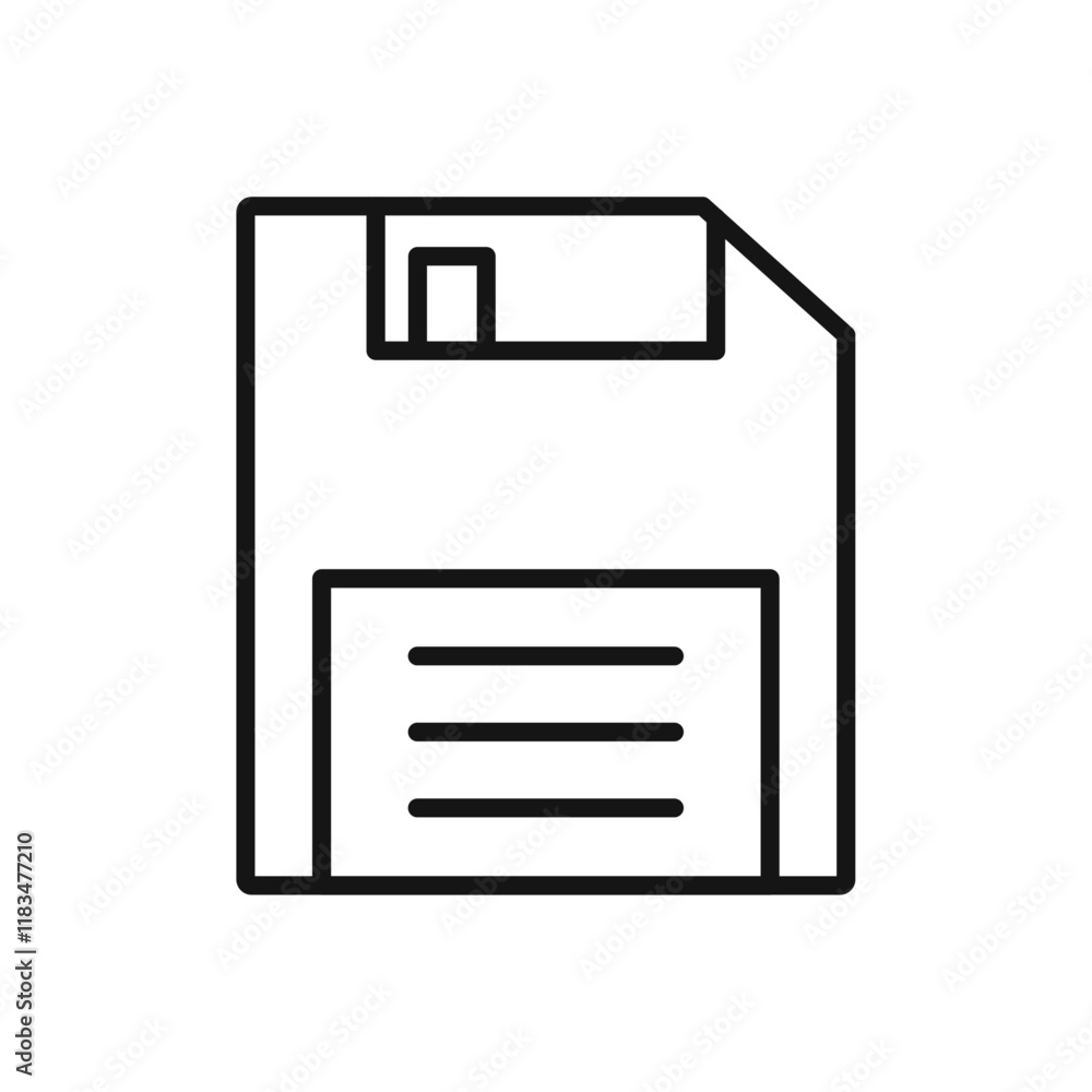 Poster Floppy disk icon Isolated flat vector in outline
