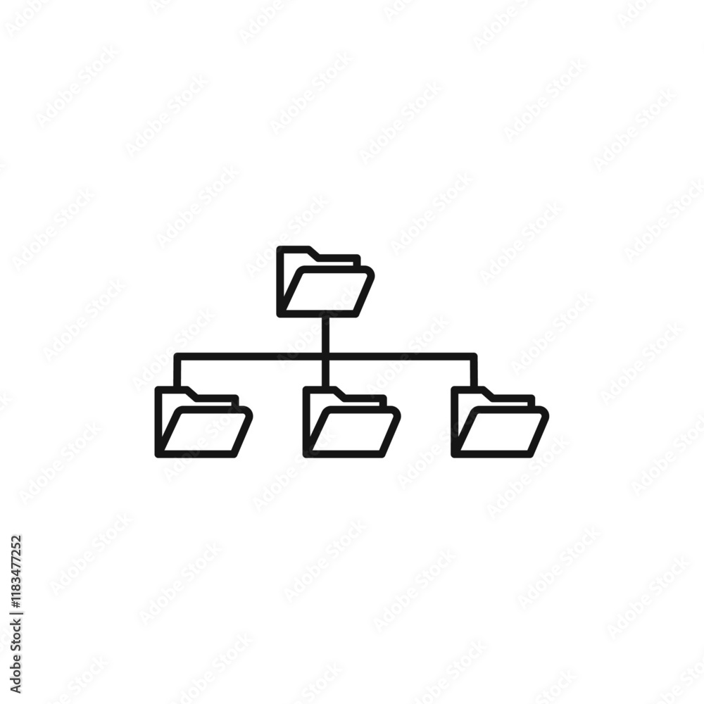 Poster folder tree icon isolated flat vector in outline