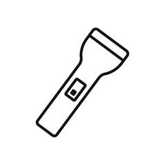 Flashlight icon Isolated flat vector in outline