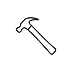 Hammer icon Isolated flat vector in outline