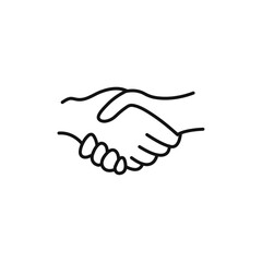Handshake icon Isolated flat vector in outline