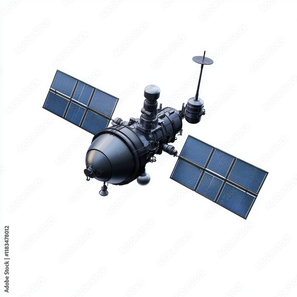 Aufkleber launch of solar-powered satellite outer space technology showcase high-tech environment aerial persp