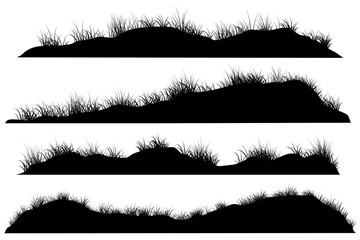 grass hill silhouette black