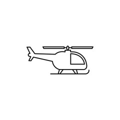 Helicopter icon Isolated flat vector in outline