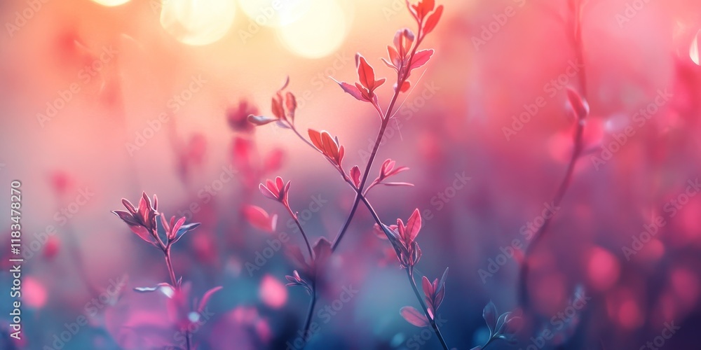Aufkleber defocused abstract background featuring vibrant plant elements, creating an artistic representation 