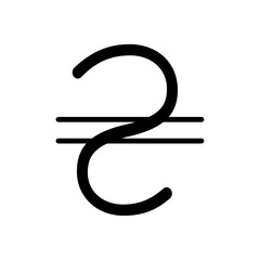 Hryvnia icon Isolated flat vector in outline