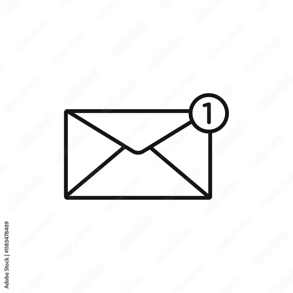 Poster inbox icon isolated flat vector in outline