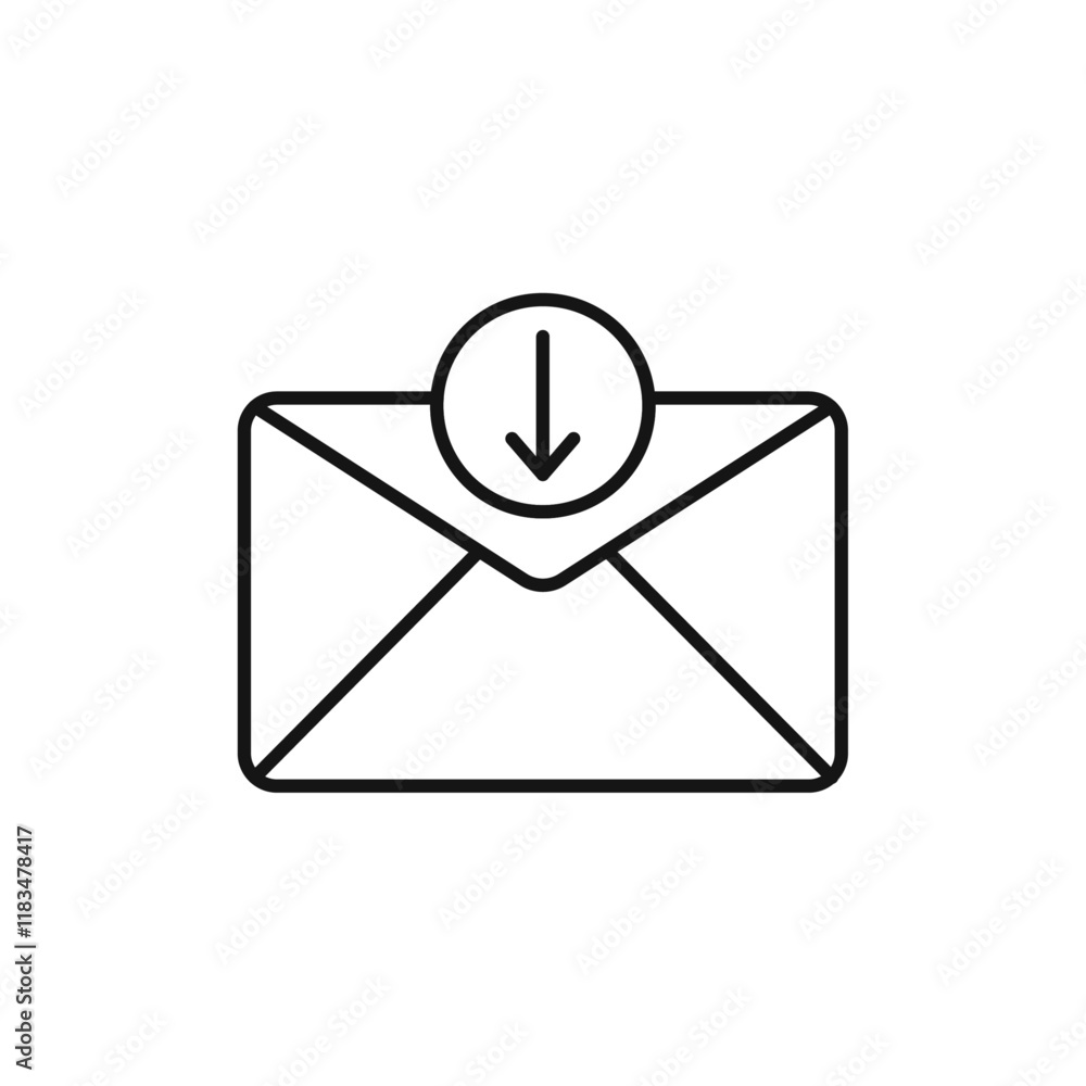 Poster inbox icon isolated flat vector in outline