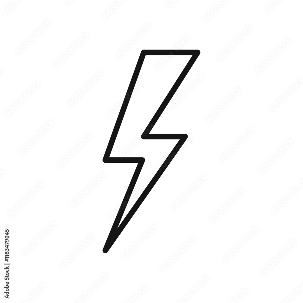 Poster lightning icon isolated flat vector in outline