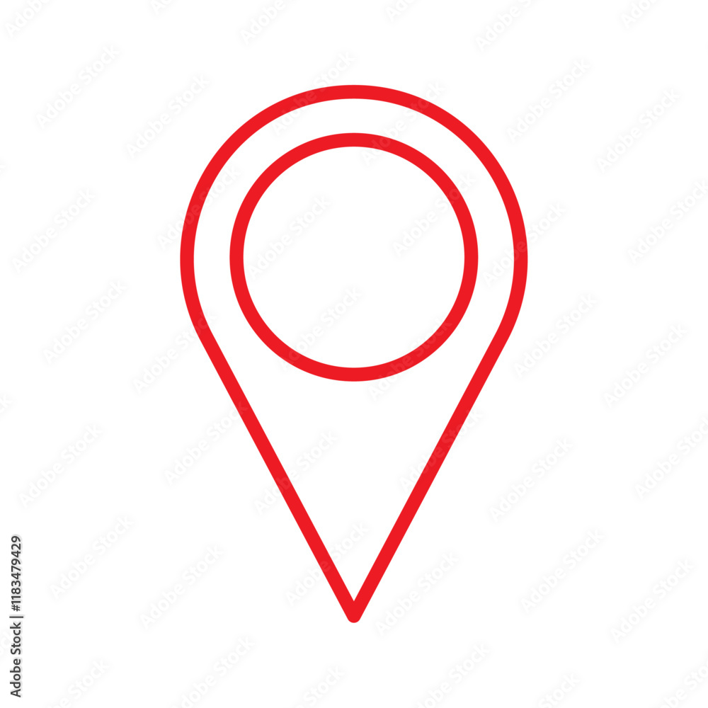 Poster map marker icon isolated flat vector in outline