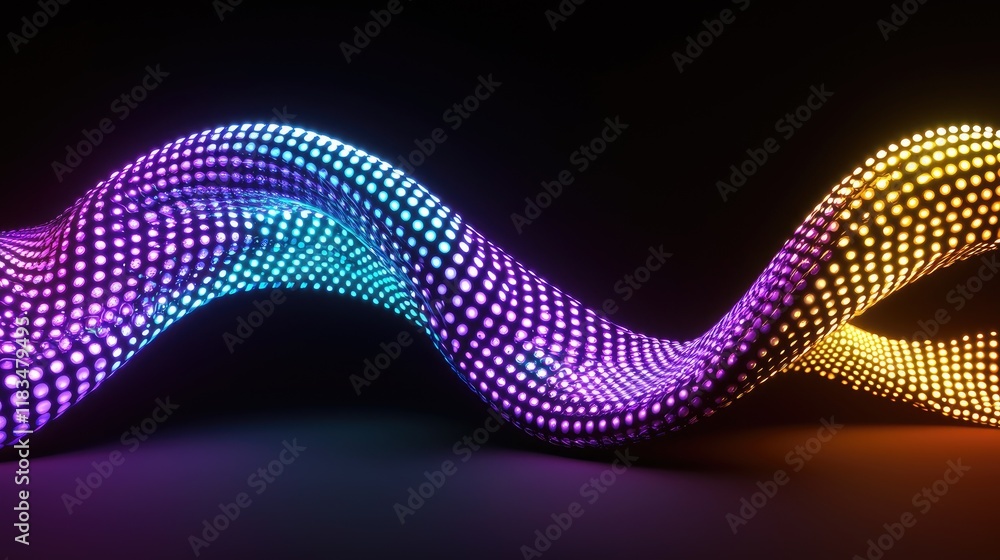 Poster dynamic light wave animation digital art colorful display studio environment abstract concept visual