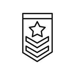 Military rank badge icon Isolated flat vector in outline