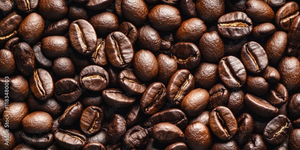 Poster roasted coffee beans create a captivating background, offering ample space for text. featuring roast