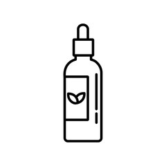 Oil dropper bottle icon Isolated flat vector in outline