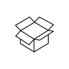Open box icon Isolated flat vector in outline