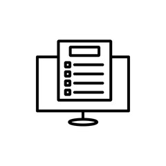 Fototapeta premium Online exam test icon Isolated flat vector in outline