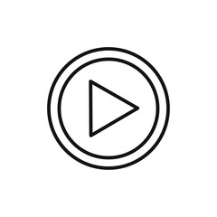 Play Button icon Isolated flat vector in outline