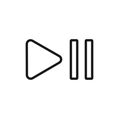 Play pause icon Isolated flat vector in outline