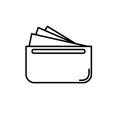 folder icon with documents vector, vector design of wallet with money hanging