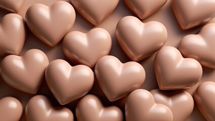 Fototapeta premium Close-up of delicious chocolate hearts for Valentine’s Day 2026. A perfect symbol of love and sweetness, ideal for romantic gifts, greeting cards, and festive celebrations.