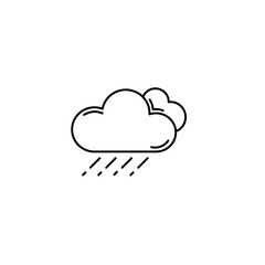 weather vector design cloud with raindrops with line style vector