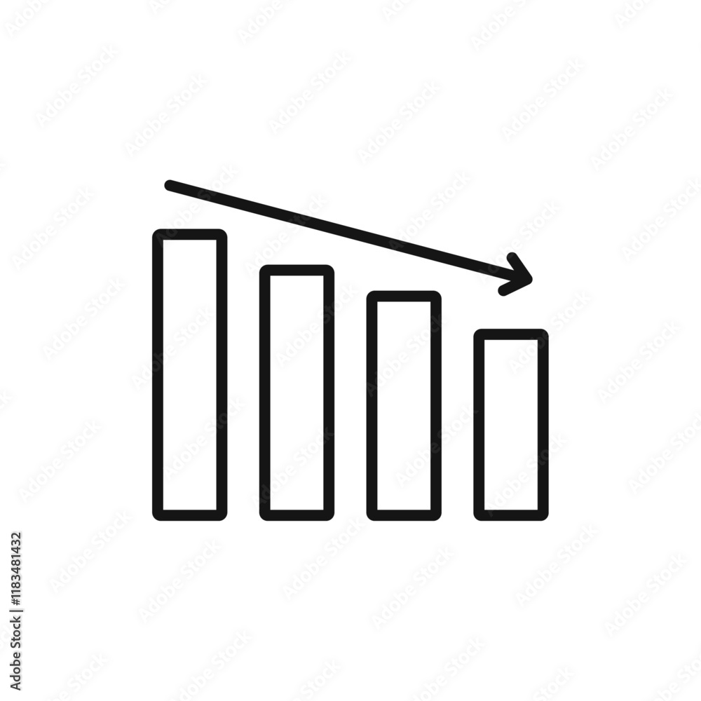 Poster reduction chart icon isolated flat vector in outline