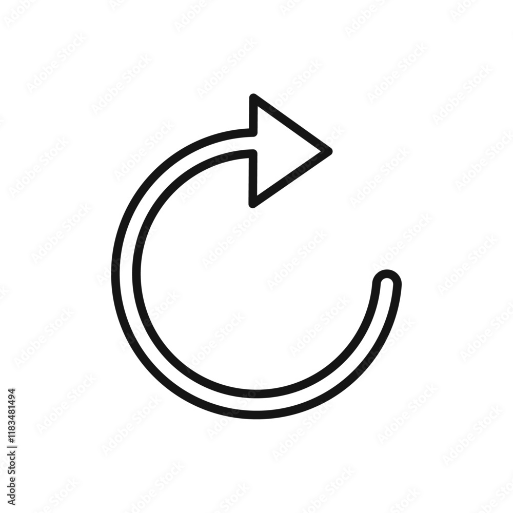 Poster reload button icon isolated flat vector in outline