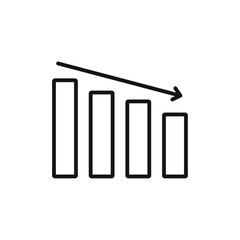 Reduction chart icon Isolated flat vector in outline