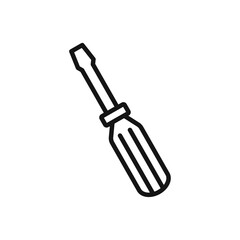 Screwdriver icon Isolated flat vector in outline