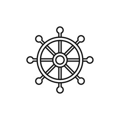 Ship wheel icon Isolated flat vector in outline