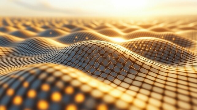 A sci-fi inspired science and technology background with floating data points, complex algorithms, and virtual grids, perfect for artificial intelligence and tech innovations.