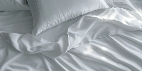 Close up view of bedding sheets featuring ample copy space for text, ideal for showcasing bedding sheets in advertisements or promotional materials related to home decor.