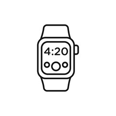 Smartwatch icon Isolated flat vector in outline