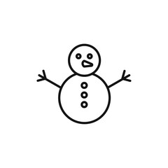 Snowman icon Isolated flat vector in outline