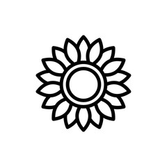 Sunflower icon Isolated flat vector in outline