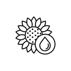 Sunflower oil icon Isolated flat vector in outline